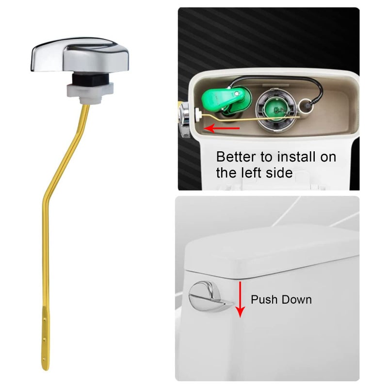 Jmkcoz Angle Fitting Side Mount Toilet Flush Lever Handle for TOTO Toilet Tank Universal Fit for Most Toilet, Toilet Repair Handle with Nut, Copper Lever - Image 4